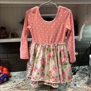 Cheeky Plum Pink Floral/Heart Kids Dress